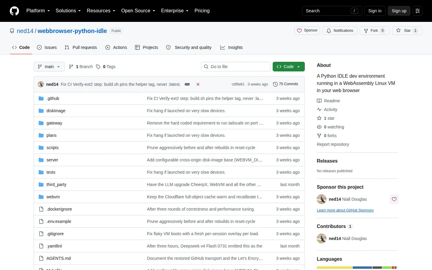 Webbrowser Python IDLE homepage