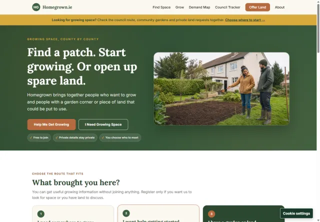 Homegrown homepage preview