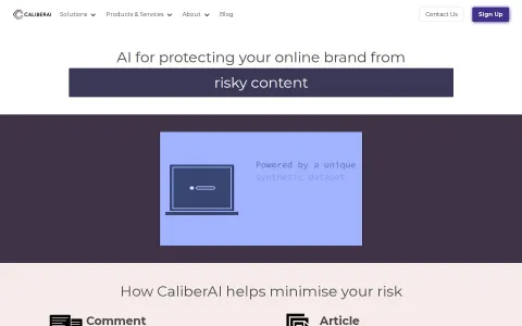 CaliberAI homepage preview