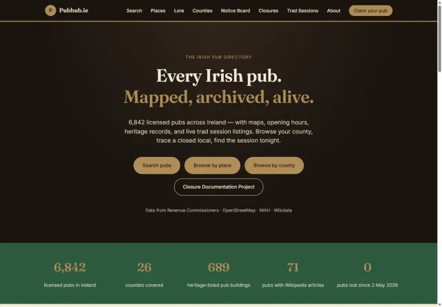PubHub homepage preview