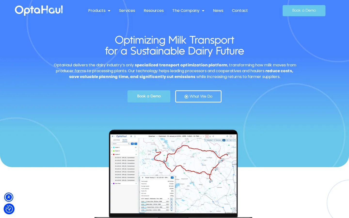 OptaHaul homepage