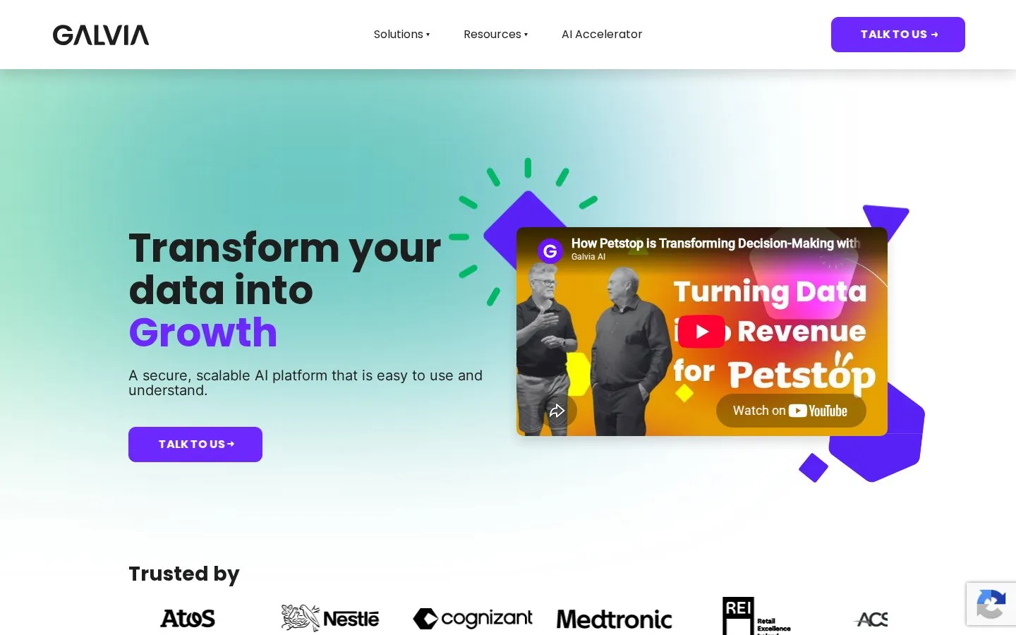 Galvia AI homepage