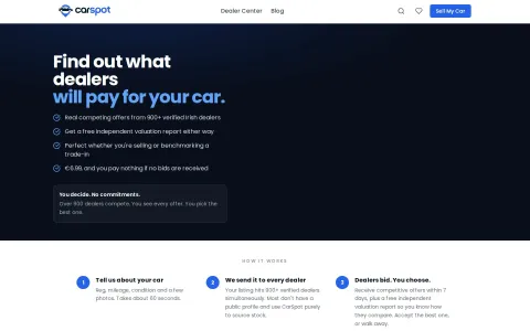 CarSpot homepage preview