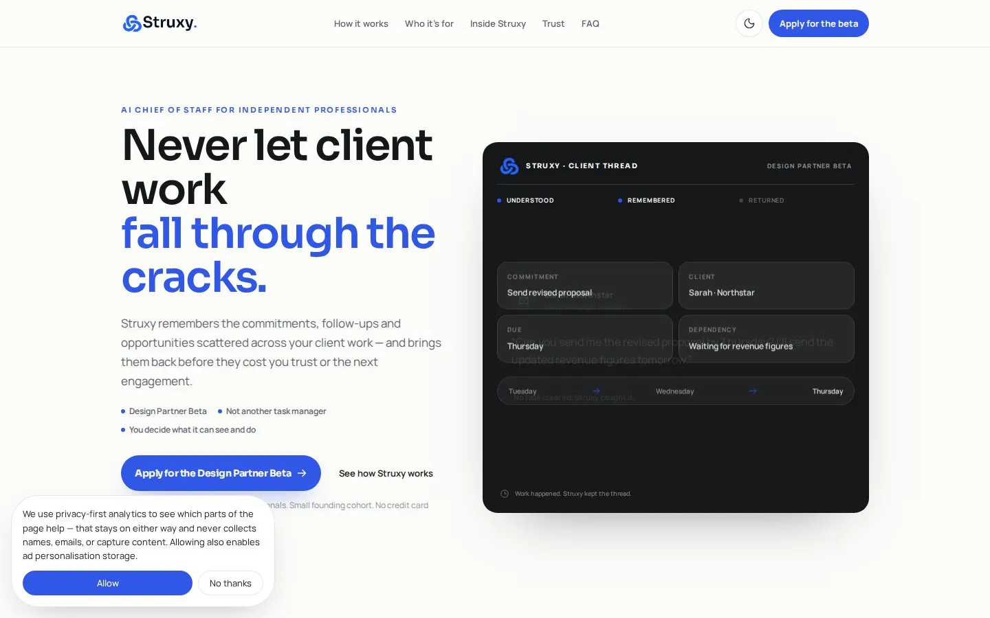 Struxy homepage