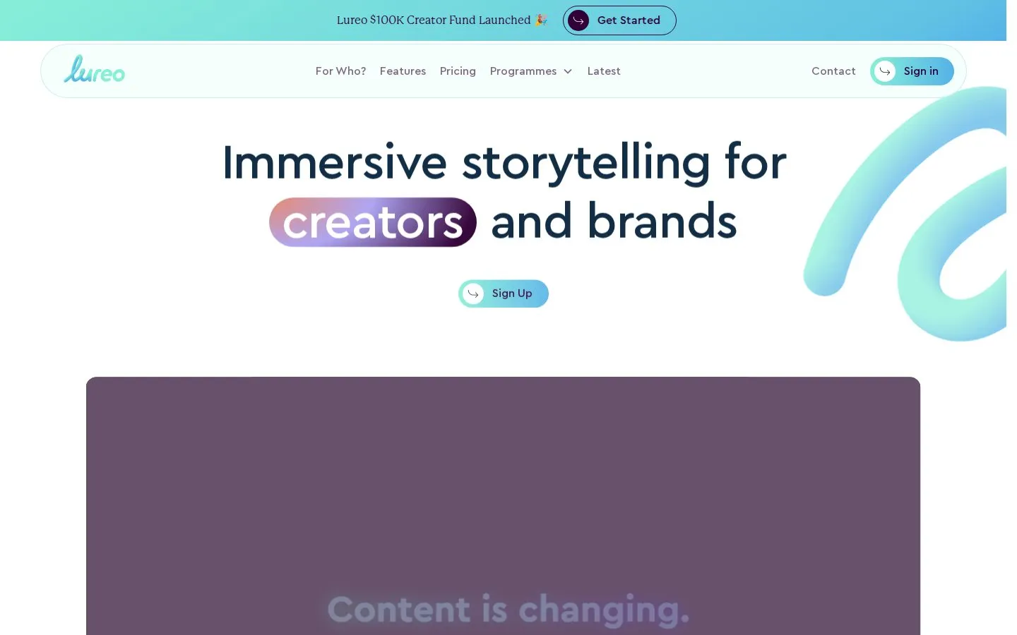 Lureo homepage