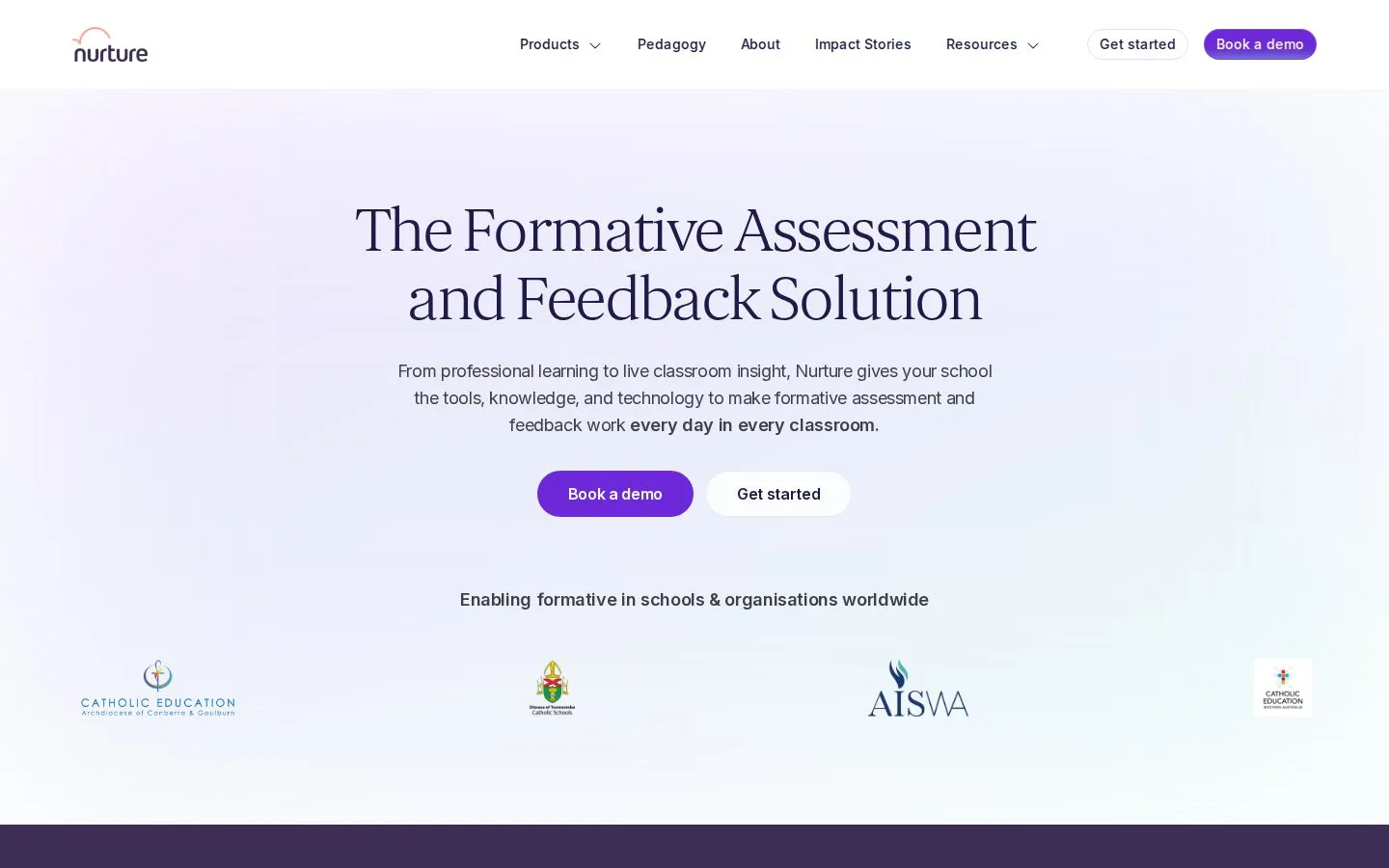Nurture homepage