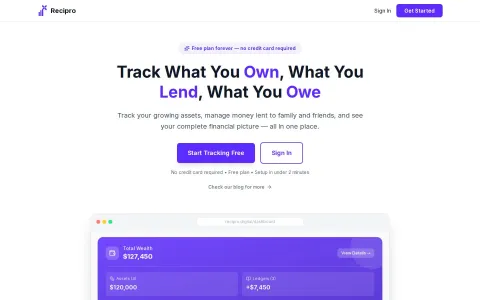 Recipro homepage preview