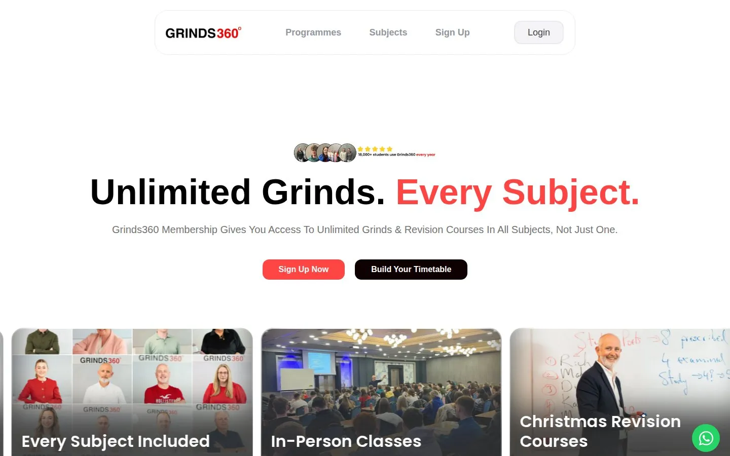 Grinds360 homepage