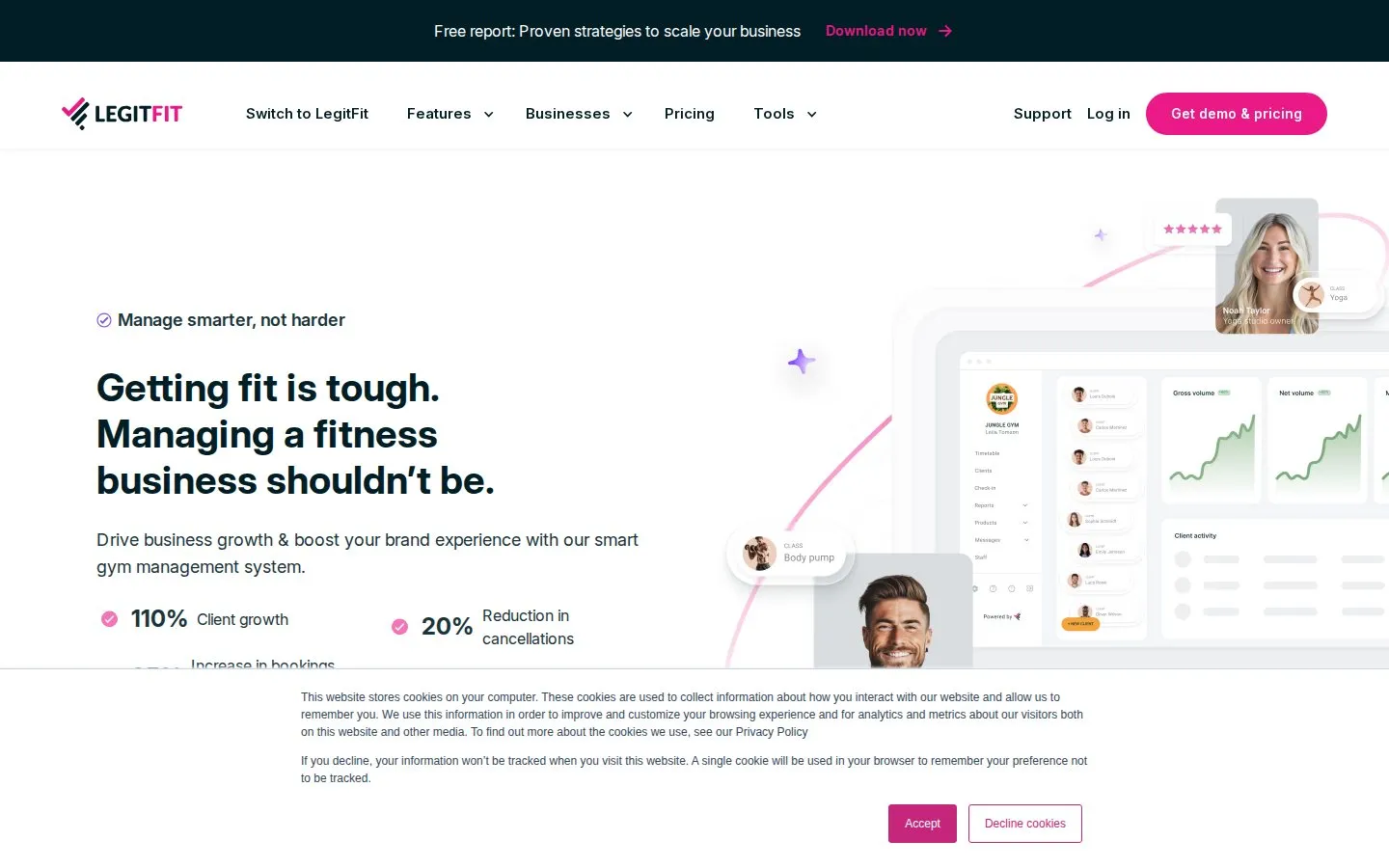 LegitFit homepage