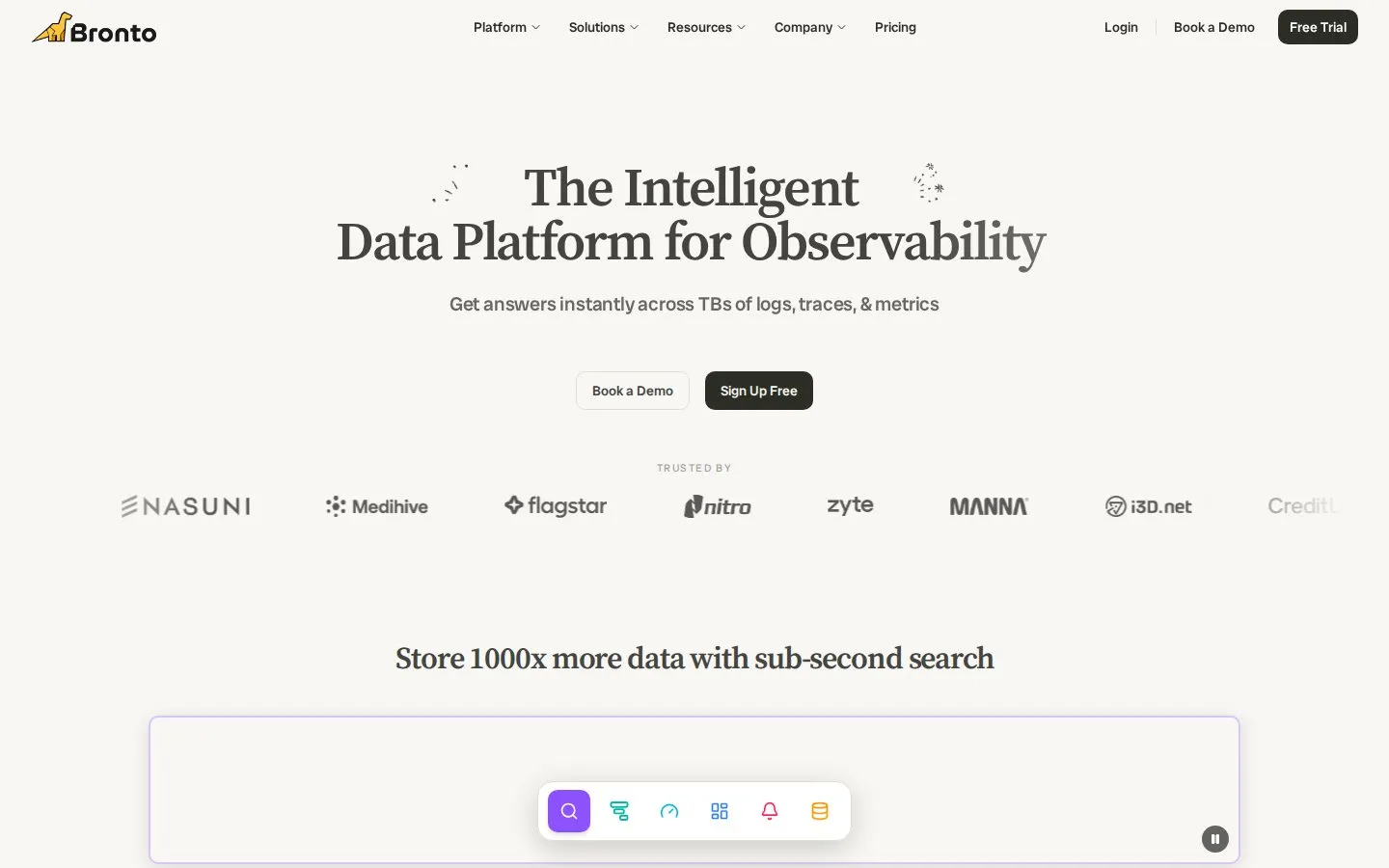 Bronto homepage